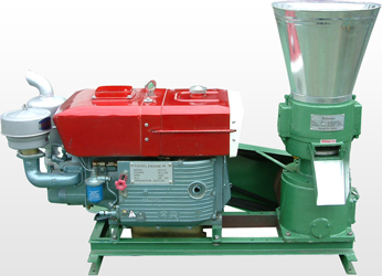 Homemade pellet mill with diesel engine